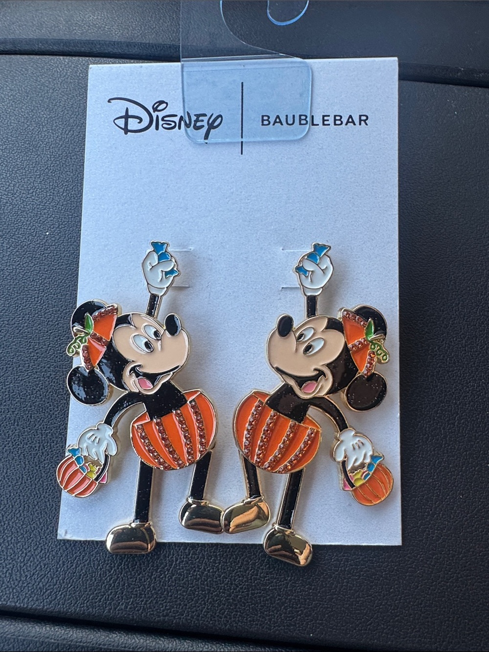 BaubleBar x Disney Mickey Mouse Pumpkin Dangle Earrings - Orange, Black, Gold